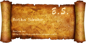 Botka Sándor névjegykártya