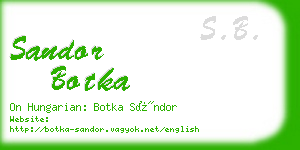 sandor botka business card